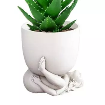 Маленькая фигурка вазы для цветов INS суккулентный горшок для растений забавный арт-боди цветочный горшок настольное украшение белый