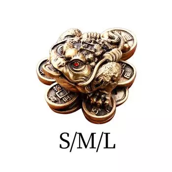 Маленькая фигурка жабы богатства и удачи фэн-шуй, трехногая лягушка, чайная фигурка для животных для ресторанов, магазинов, декора, многоцелевого назначения 5x3.8x2cm