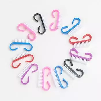 Маленькая форма рога, пластиковая щетка для очистки пыли, маникюрный инструмент для педикюра, дизайн ногтей