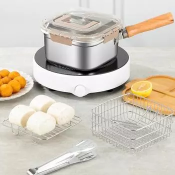 Маленькая фритюрница пароварка кухонная утварь кухонный инструмент деревянная ручка нержавеющая сталь A