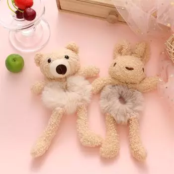 Маленькая голова медведя веревка девочка милый галстук хвостик волосы веревка плюшевые завязки волосы головной убор кольцо для волос аксессуары для волос