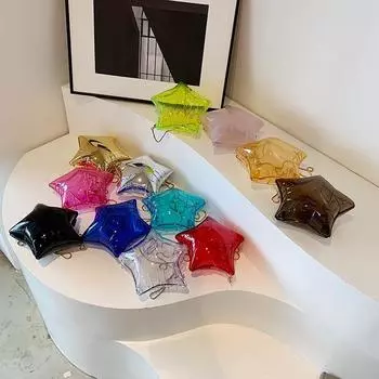 Маленькая и милая пятиконечная звезда модная сумка-мессенджер женская иностранного стиля однотонная обеденная сумка цепочка сумка через плечо Tide 20*8*20 красный