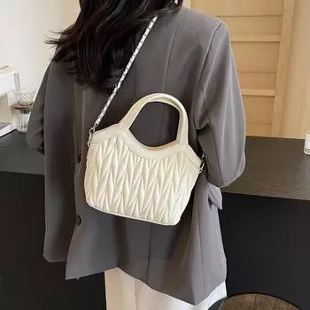 Маленькая и минималистичная ароматная сумка Instagram для женщин, лето 2024, универсальная новая модная сумка-ведро с язычком, сумка через плечо