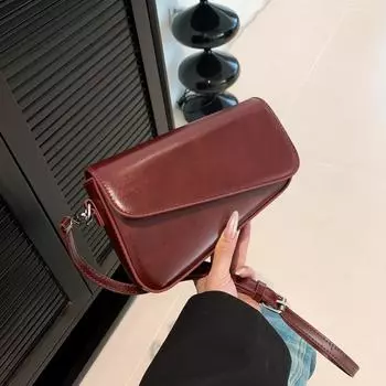 Маленькая и простая квадратная сумка через плечо для женщин, универсальная сумка через плечо, однотонная, высокого качества, дизайнерская, новый стиль