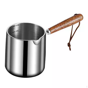 Маленькая кастрюля для молока, посуда с длинной ручкой, мини-супница для дома на колесах 450ml