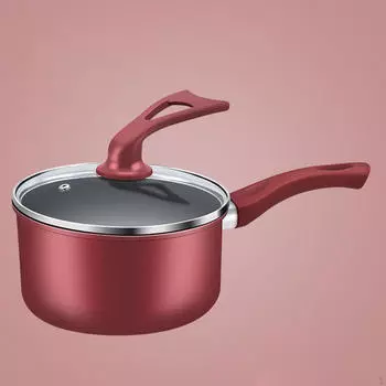Маленькая кастрюля для молока, сотейник, кухонная утварь, универсальная, со стеклянной крышкой, кастрюля для каши для индукции/газа