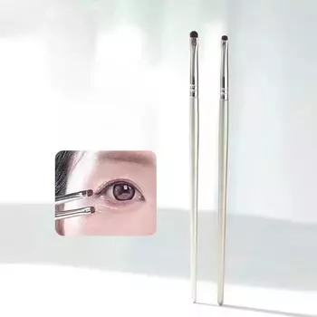 Маленькая кисть для теней с серебряными деталями, кисть для макияжа, кисть для подводки глаз, кисть для растушевки теней из конского волоса, кисть для растушевки теней для век, маленькая кисть для дымчатой подводки