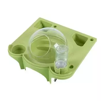 Маленькая клетка для хомяка, домик для хомяка с 2 зонами для еды, поилка, лестница, прозрачная капсула синий