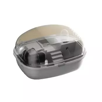 Маленькая клетка для хомяков, прозрачные клетки и места обитания для хомяков с колесом для упражнений, бутылкой для воды, едой Hamster Cage-Grey (with wheel)