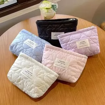 Маленькая косметичка с медвежонком Женская косметичка Женская сумочка-клатч Кошелек для монет Милая сумка для хранения помады для ключей Чехол для телефона белый