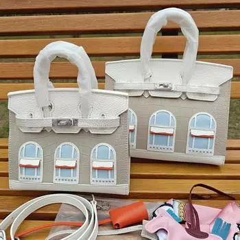 Маленькая кожаная сумка для дома First Snow из коровьей кожи аллигатора, новая трехмерная наружная сумка на одно плечо 20x11x17cm коричневый