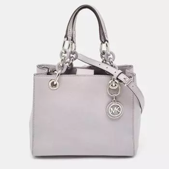 Маленькая кожаная сумка-тоут Cynthia сиреневого цвета Michael Kors, фиолетовый