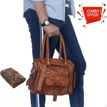 Маленькая, кожаная, женская, спортивная сумка, Сумка через плечо, для женщин, Кожаная сумка, для женщин, День матери, Подарок, для мамы. С комбинированным кожаным дневником 14 x 14 x 3 in коричневый