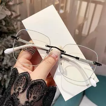 Маленькая красная книга Gypsophila рекомендует женские очки с защитой от синего света, продаваемые без рецепта, ярко-розовые очки без оправы с обрезанными краями Anti blue light