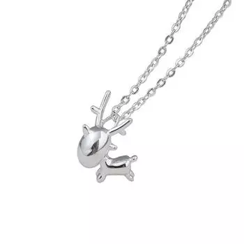 Маленькая красная книга Ожерелье лося для женщин Японская и корейская простая глянцевая цепочка для ключицы с маленьким животным Темперамент Литературный лес Подвеска