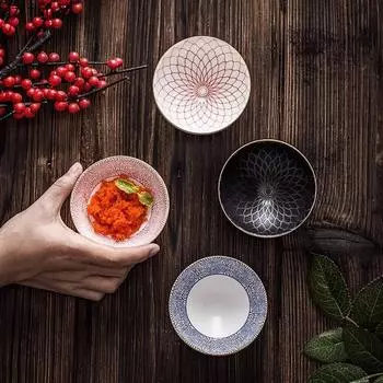 Маленькая круглая керамическая обеденная тарелка, соусница, поднос для соевого соуса, тарелка для закусок, блюда для приправ, блюдо для димсамов, фруктовая чаша, десертная тарелка красный
