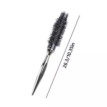 Маленькая круглая роликовая щетка с натуральной щетиной кабана, расчески для вьющихся волос для женщин, распутывание, укладка волос 26.3*2.2cm