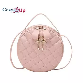 Маленькая круглая сумка Cosy Up, дамская сумочка, женская сумка с ромбовидной сеткой, маленькая сумка с вышивкой 20x20x9cm белый