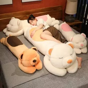 Маленькая кукла-медведь Подушка-обнимашка Мальчик и девочка, спящие на кровати Тряпичная кукла-медведь Кукла-медведь Большой размер Мягкая игрушка-медведь 60Cm (0.35kg)
