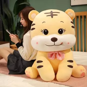 Маленькая кукла тигренок, милые плюшевые игрушки, подушка для сна для девочек, тряпичная кукла, детская кукла, подарок sitting height 30cm