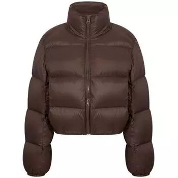 Маленькая куртка-хлеб женская осенне-зимняя новая универсальная утолщенная теплая куртка-пуховик с воротником-стойкой M 110-65 kg чёрный