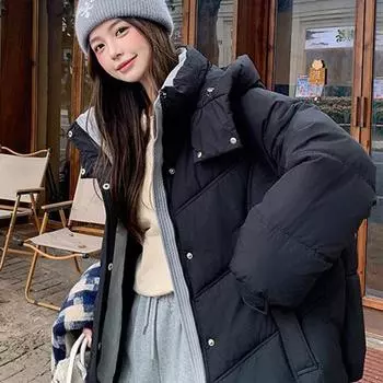 Маленькая куртка-пуховик женская зимняя 2024 новая короткая хлопковая куртка утолщенный дизайн чувство иностранного стиля S