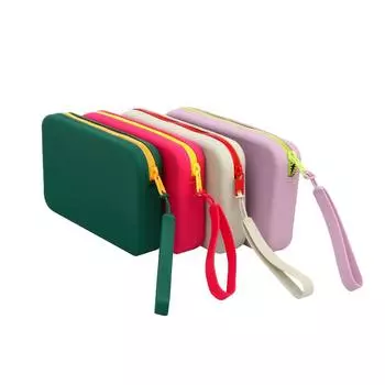 Маленькая квадратная силиконовая косметическая сумка для хранения, большая емкость, дорожный держатель для кистей для макияжа, портативный косметический водонепроницаемый органайзер серый