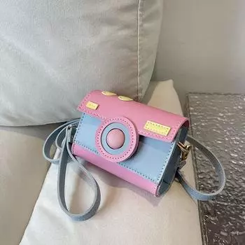 Маленькая квадратная сумка Cartoon Box Bag Mini Camera Bag Women синий