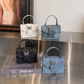 Маленькая квадратная сумка-цепочка через плечо сумка в корейском стиле из искусственной кожи сумка через плечо для улицы белый