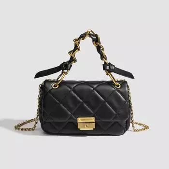 Маленькая квадратная сумка-цепочка в стиле нишевого дизайна с ароматом, универсальная модная ручная сумка через плечо чёрный