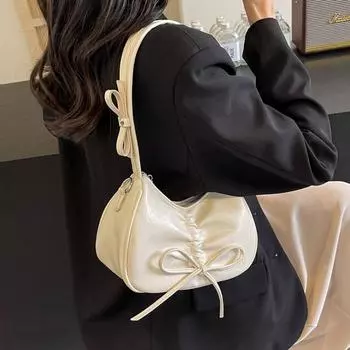 Маленькая квадратная сумка через плечо с бантом для женщин синий