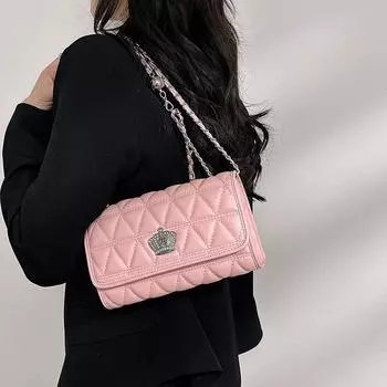 Маленькая квадратная сумка для женщин, новая летняя модная сумка через плечо, персонализированная сумка через плечо с ромбовидной сеткой, высококачественная женская сумка через плечо