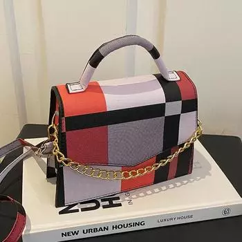 Маленькая квадратная сумка для женщин, осенняя, простая, новая, универсальная, нишевая, дизайнерская, ручная сумка через плечо