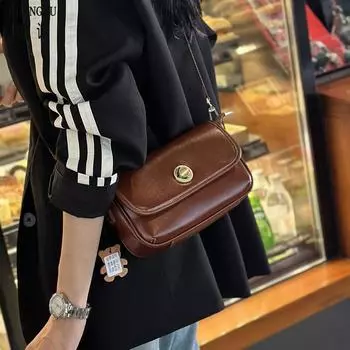 Маленькая квадратная сумка из коровьей кожи первого слоя, сумка через плечо из натуральной высококачественной кожи, универсальная сумка через плечо для женщин