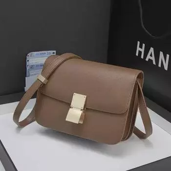 Маленькая квадратная сумка из натуральной кожи в стиле ретро коричневого цвета - модная сумка через плечо и через плечо