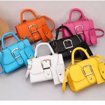 Маленькая квадратная сумка карамельного цвета, ретро-сумка, модная сумка для матери и ребенка в западном стиле, женская сумка через плечо на одно плечо чёрный