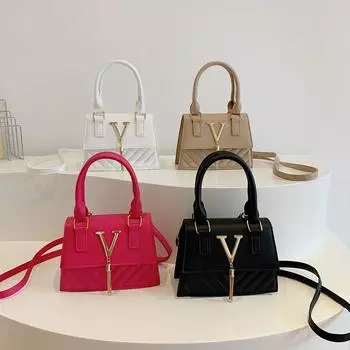 Маленькая квадратная сумка контрастного цвета с текстурой модная сумка через плечо для женщин One Size чёрный