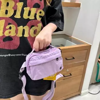 Маленькая квадратная сумка Macaron, водонепроницаемая, легкая, нагрудная сумка, повседневная, универсальная, маленькая сумка, сумка через плечо для телефона, портативная 18 * 12 * 9CM