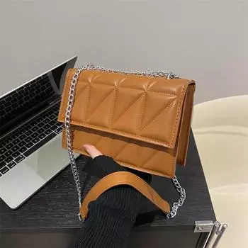 Маленькая квадратная сумка, маленькая женская сумка 2024 года, новая сумка через плечо, модная сумка через плечо, простая повседневная женская сумка с бриллиантами чёрный