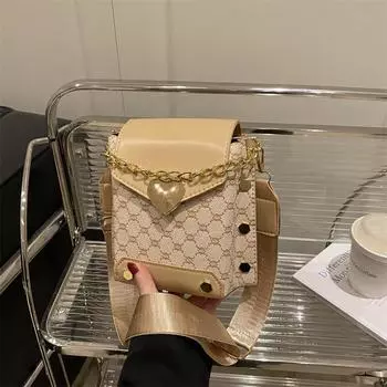 Маленькая квадратная сумка, модная универсальная сумка через плечо, мини-сумка через плечо, сумка для мобильного телефона, женская летняя новая цепная сумка, простая чёрный