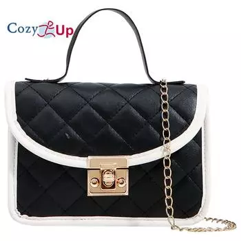 Маленькая квадратная сумка на одно плечо с вышитой цепочкой Cosy Up Lingge, ручная сумка через плечо 18x13x6CM чёрный