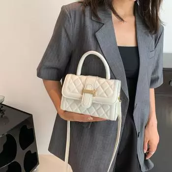 Маленькая квадратная сумка на одно плечо 2024 года, новая маленькая сумка этого года, модная иностранная модная женская сумка, сумка-мессенджер знаменитостей из Интернета белый