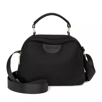 Маленькая квадратная сумка нейлоновая сумочка однотонная женская сумка дорожная сумка кроссбоди на плечо чёрный