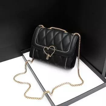 Маленькая квадратная сумка Niche Design в форме ромба, сумка-цепочка, повседневная и универсальная, застежка-кнопка в форме сердца, женская сумка через плечо на одно плечо зелёный