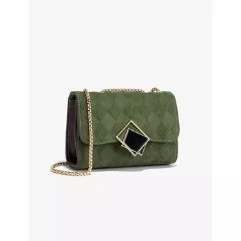 Маленькая квадратная сумка, новинка 2023, женская сумка через плечо, модная сумка через плечо для отправки подруге, длина 19,5 см, высота 14,5 см, ширина 7,5 см зелёный