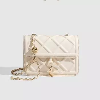 Маленькая квадратная сумка с цепочкой из ромбовидной сетки, летняя текстура, все на одно плечо, модная сумка через плечо в корейском стиле, простая сумка