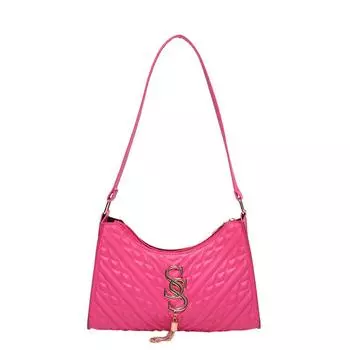 Маленькая квадратная сумка с кисточками, модная сумка, простая женская сумка в иностранном стиле, универсальная сумка через плечо, сумка через подмышку розы красного