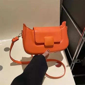 Маленькая квадратная сумка с пряжкой, женская сумка, модная сумка через плечо, универсальная сумка-мессенджер, сумка цвета конфет коричневый