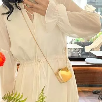 Маленькая квадратная сумка с тонким ремешком и глянцевой поверхностью, портативная геометрическая сумка для хранения помады с двойным зеркалом, органайзер для стилизации, сумка для реквизита для фотосъемки