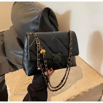 Маленькая квадратная сумка с вышивкой Lingge для женщин, новинка 2023 года, модная, простая и высококачественная, универсальная маленькая квадратная сумка с цепочкой в стиле Instagram